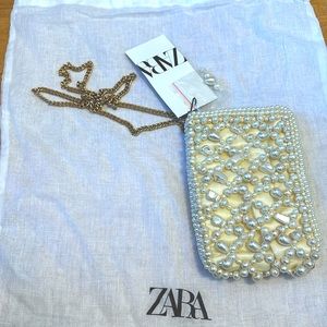 Zara pearl mini shoulder bag - brand new with tags
